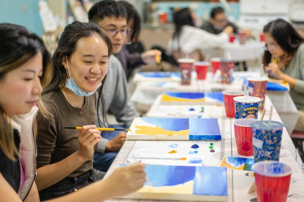 An intern using creative means to share the gospel